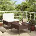 vidaXL 2-tlg. Garten-Lounge-Set mit Auflagen Poly Rattan Braun JIA