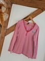 Polo Ralph Lauren Long Shirt Damen Mädchen Logo Basic T-Shirt Top rosa weiß Gr.L