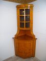 Antik Biedermeier Kirschbaum Eckschrank Eckvitrine Vitrine Altrestauriert