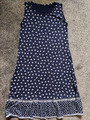 Sommerkleid Gr. 40/42 - Blau-Weiß mit Volant - Sehr guter Zustand