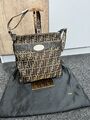 FENDI Selleria Zucca Pattern Crossbody Shoulder Bag Canvas Leather Brown