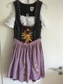 Dirndl mit Stickerei, Carmenbluse und passender Farbe schwarz/weiß Kette Gr 34