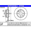 Bremsscheibe ATE 24.0112-0122.1 (2 Stk.) für Fiat Lancia Autobianchi Panda Y10