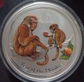 Australian Lunar 2 5oz Unzen 2016 Year of the Monkey 999 Silber 8 Dollars Color