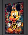 MICKY MAUS LEINWAND BILD FARBIG ABSTRAKT WANDBILD CARTOON POP ART BTC KRYPTO