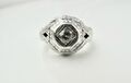 ART DECO RING mit 0,32 ct. DIAMANT ALTSCHLIFF  750 /18 KARAT WEISSGOLD 