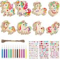 RosewineC Einhorn Holz Bastel Set für DIY Handwerk Kinder Malerei