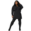 adidas Originals Sweater Dress wandelbar Oversize Druckknöpfe schwarz Plus Size