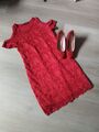 Sexy rotes Spitzen-Kleid Gr. 40 festlich, figurbetont, gefüttert, Mini