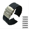 16/ 18/ 20/ 22/ 24/ 26mm Uhr Armbanduhr Band Silikon Gummi Ersatz Armbanduhr