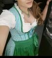 Dirndl Blau Grün Kariert Große. 36 mit Schürze & Kette