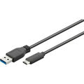 goobay USB-A 3.0 Stecker > USB-C Stecker reversible schwarz, 50cm Kabel