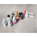 Mumin Figuren, 12 teiliges Set, Mumintroll, Schnorcheljungfer, Schnorchel, Sn...