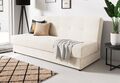 SUZAN stilvolle Couch, 3-Sitzer-Sofa mit Schlaffunktion und Bettkasten, 02 Creme