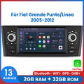 Für Fiat Grande Punto/Linea Carplay Android13 Autoradio GPS NAVI BT SWC DAB+ 32G