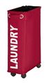 WENKO Wäsche Sammler Corno 43 L Korb Box Sack Sortierer Rot Laundry Rollen Wagen