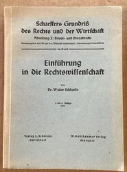 Einführung in die Rechtswissenschaft. Eckhardt, Walter: