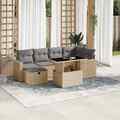 Gartenmöbel Sofa Garnitur Sitzgruppe Lounge 7-tlg. Schwarz Poly Rattan vidaXL