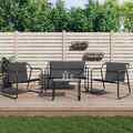  Garten Lounge Set Gartenmöbel Sitzgruppe 4tlg. mit Kissen Anthrazit Stahl vidaX