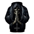 Herren Zipper Kapuzenpullover Sweatjacke Pullover Skull 3D  Hoodie Sweatshirt