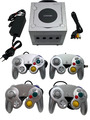 Nintendo GameCube Konsole + 4 Controller + Kabel (Lila / Silber / Schwarz)