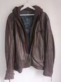 Gibsy Herren Nappaleder Lederjacke Braun mit Kapuze und Inline Abnehmbar Gr.XXXL