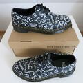 DR. MARTENS * 1461 * SCRIPT BACKHAND BLACK+WHITE * EU 40 (UK6.5)  #24434009