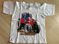 Weißes T-Shirt Traktor Gr.5-6 110-116 mit Namen Maurice Wie Neu