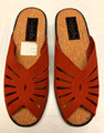 Damen Leder Pantolette Sandalen Rot Gr.40 von Modelle, Frankreich, Korkfußbett