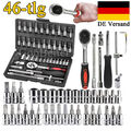 46tlg Steckschlüssel Satz Set 1/4" Nusssätze Knarrenkasten Ratschenkasten Tool