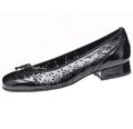 Gabor Ballerina Gr.42 UK 8 Leder Slipper Schwarz Damen Lack Schuhe Weite-G Black