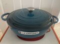 Le Creuset Signature Gusseisen 32 cm Suppentopf - tiefblaugrün (NEU)