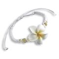 Blumen Armband Handarbeit längenverstellbar weiss Frangipani Design B157