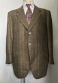 Herren Bespoke 100% Kaschmir 1990 datiert braun Glencheck Jacke EU 48 XL