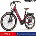 TESWAY E-Bike Damen 28 Zoll Trekking Pedelec 7Gang Mittelmotor 48V 14An Akku