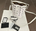 MCM ★ Beuteltasche DESSAU ★ Bucket Bag Mini ★ Weiss Schwarz ★ NP 790 Euro