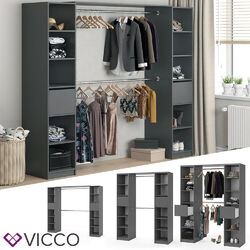 Kleiderschrank Visit Anthrazit Dielenschrank Flurgarderobe - Offen XL Vicco