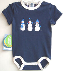 SANETTA Baby-Body 1/2 Arm marine Motiv Schneemann Gr. 56 - 74  UVP 12,95