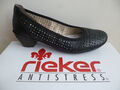 Rieker Damen Pumps Ballerina Ballerinas Slipper Schuhe Leder schwarz 41752