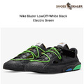 Nike Blazer Low Off-White Black Electro Green Neu | Gr. 42