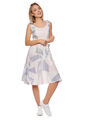 WS4.06-1353-K4-1445) DAMEN KLEID MIDIKLEID PARTY COCKTAIL WEISS GEMUSTERT GR. 42