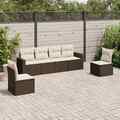 Gartenmöbel Sofa Garnitur Lounge Sitzgruppe 7-tlg. Schwarz Poly Rattan vidaXL