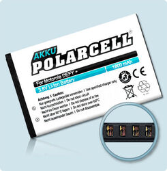 PolarCell Akku für Motorola Defy+ Plus MB526 Defy mini XT320 HF5X Batterie Accu