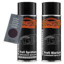 Autolack Spraydosen Set für Buick Cadillac Chevrolet WA9885 Black Rose Metallic