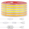 COB LED Strip Streifen AN/AUS Selbstklebend Band Lichtschlauch Leiste Kette 230V