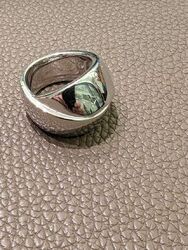 Silver Island Frauen ring 925 Sterling Silber poliert Größe 53 für Schön Frauen