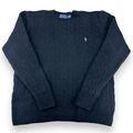 Vintage Polo Ralph Lauren Zopfmuster Pullover Pulli Sweater, Schwarz, Large (SWT1213)