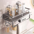 Aluminium Badezimmer Wand Saugnapf Rack Dusche Caddy Regal Organizer Halter