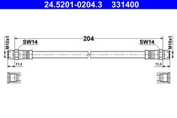 ATE Bremsschlauch 24.5201-0204.3 für BMW VOLVO E10 2500 850 V70 1500 2000 C70 E3