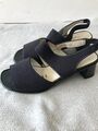 Sandale Pumps mit Blockabsatz - Größe 38 / 5 - Schwarz - Theresia - NEU